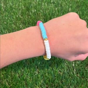 Multicolored Bracelet With Gold Beads